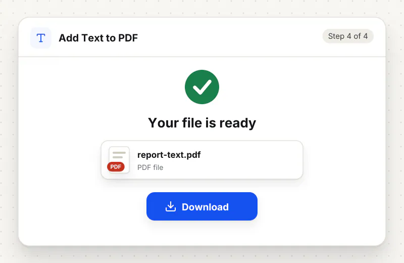 Add Text to PDF step 4: download report-text.pdf