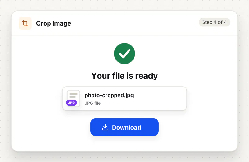 Crop Image step 4: download photo-cropped.jpg