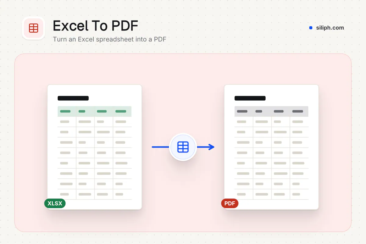 Excel to PDF Converter: Excel spreadsheet converted to a PDF with the same layout on Siliph