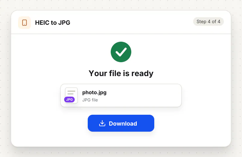 HEIC to JPG Converter step 4: download photo.jpg