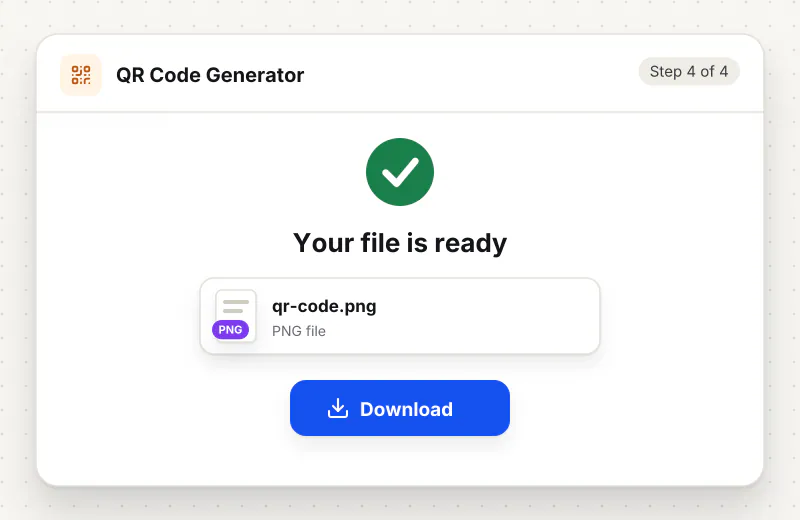QR Code Generator step 4: download qr-code.png
