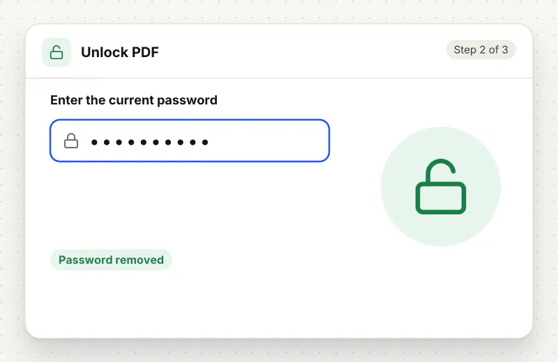 Unlock PDF step 2: enter the password to remove it