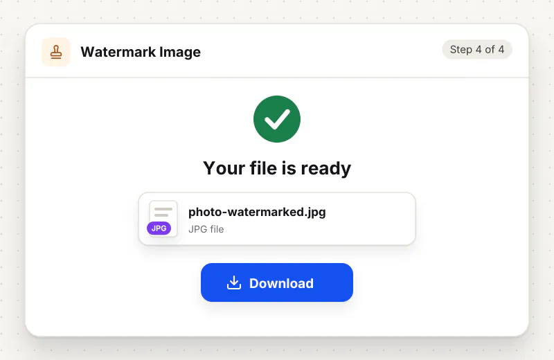 Watermark Image step 4: download photo-watermarked.jpg