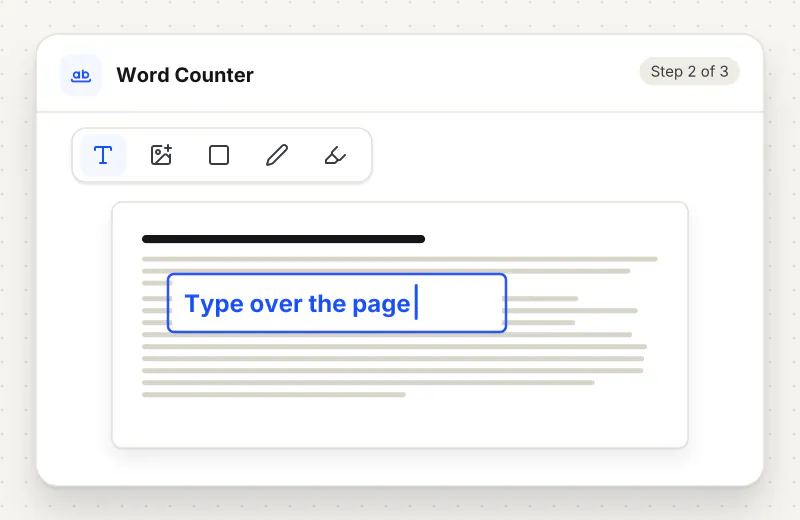 Word Counter step 2: add and edit text on the page