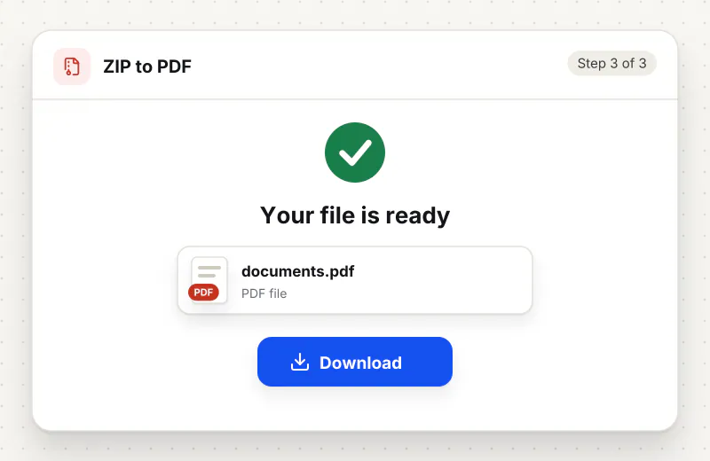 ZIP to PDF Converter step 3: download documents.pdf